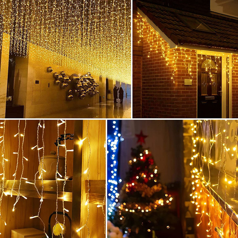 Гірлянда Бахрома вулична 100 LED теплий білий 220В